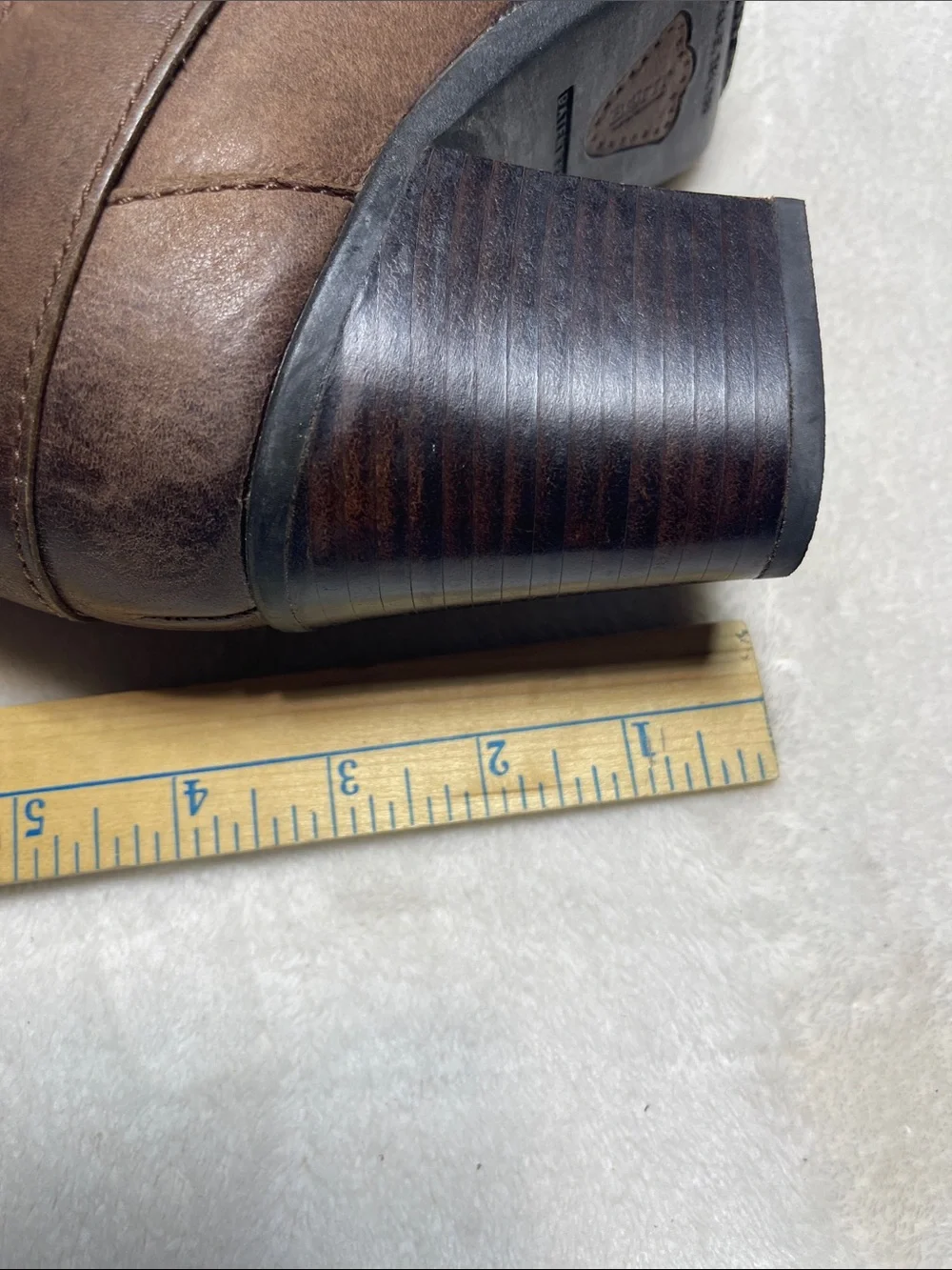 Born Natasha Brown Leather Knee-High Buckle Heel Riding Boots Size 8.5